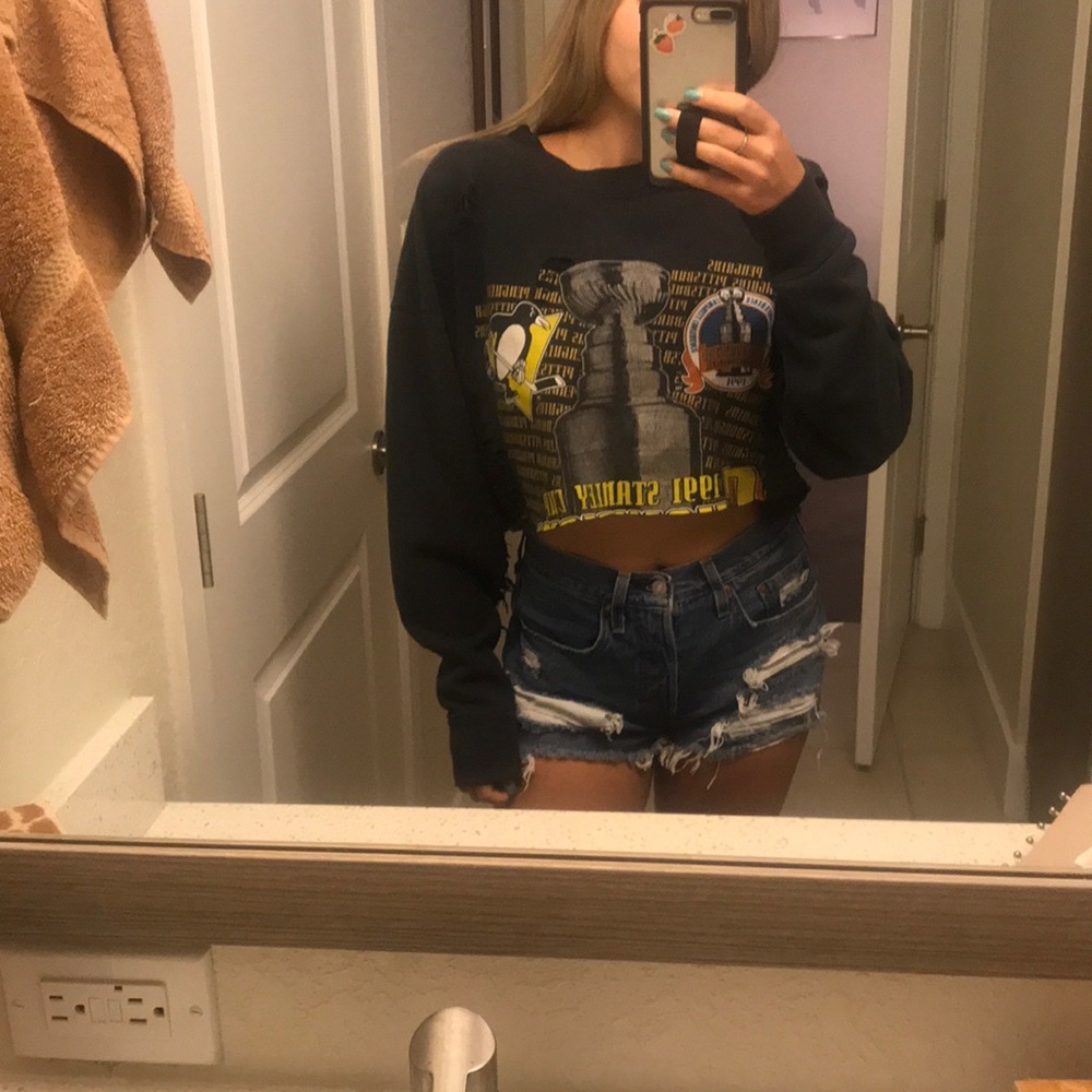 Vintage distressed crop jacket